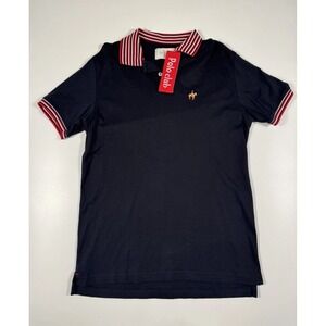 Beverly Hills Polo Club Black Quarter Button Polo Size Medium